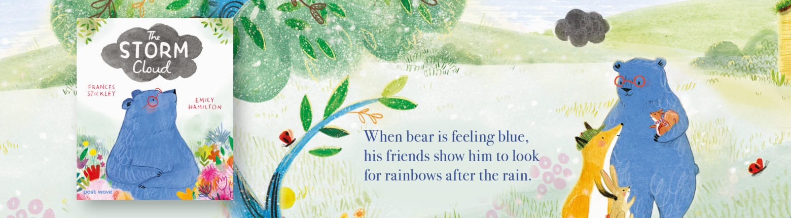 When bear is feeling blue, his friends show him to look for rainbows after the rain.